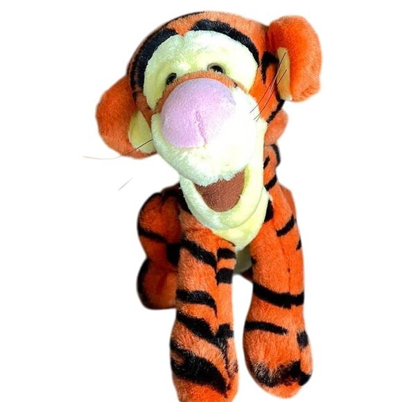 Disney Winnie the Pooh Tigger Plush Stuffed Animal Tiger Curly Tail Sitting Toy - Picture 1 of 9